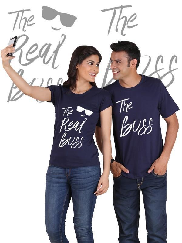 The Real Boss Couple T-Shirts - Royal Crown