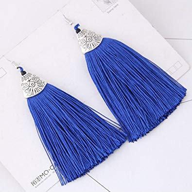 Black Tassel Earrings - drop and dangle thread African Earrings