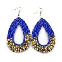 Traditional Maasai Beaded Blue African handcrafted Earrings