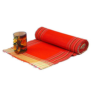 Raffia Leaves Set of Placemats (Orange)