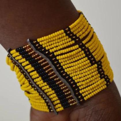 Maasai Beaded Cuff Handmade multi strand Arm Bracelet