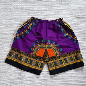 Kid's dashiki purple short summer children African wear