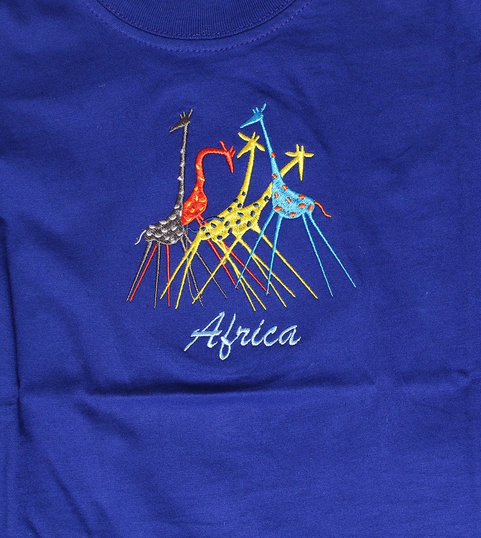 Summer Giraffe African Embroidered casual T-shirt