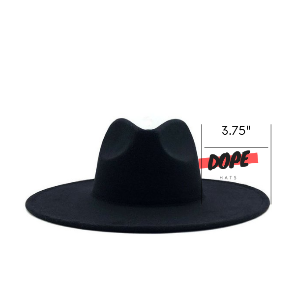 Handcraftef WIDE BRIM FEDORA - BLACK